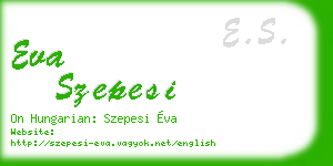 eva szepesi business card